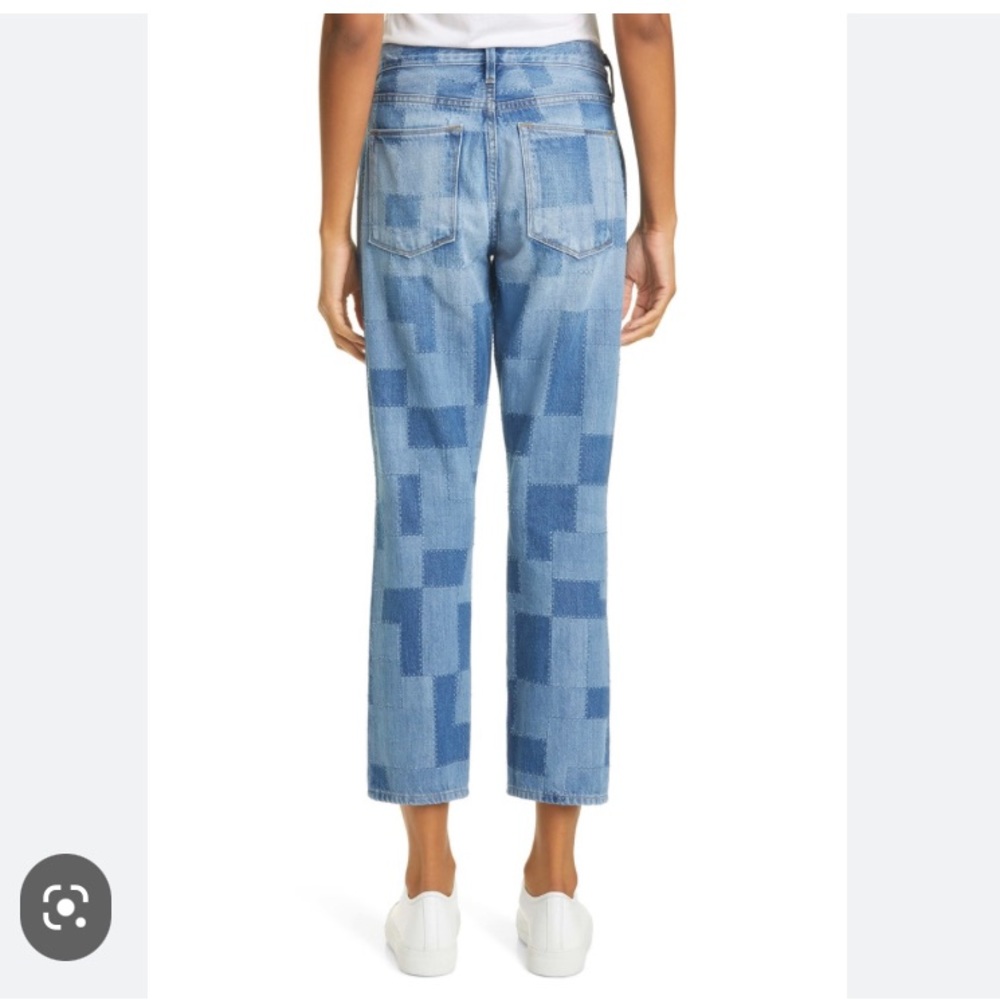 Frame Patchwork Le High Straight Jeans